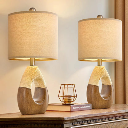 TERRA - Rustic Rope Table Lamp Set for Cozy Interiors