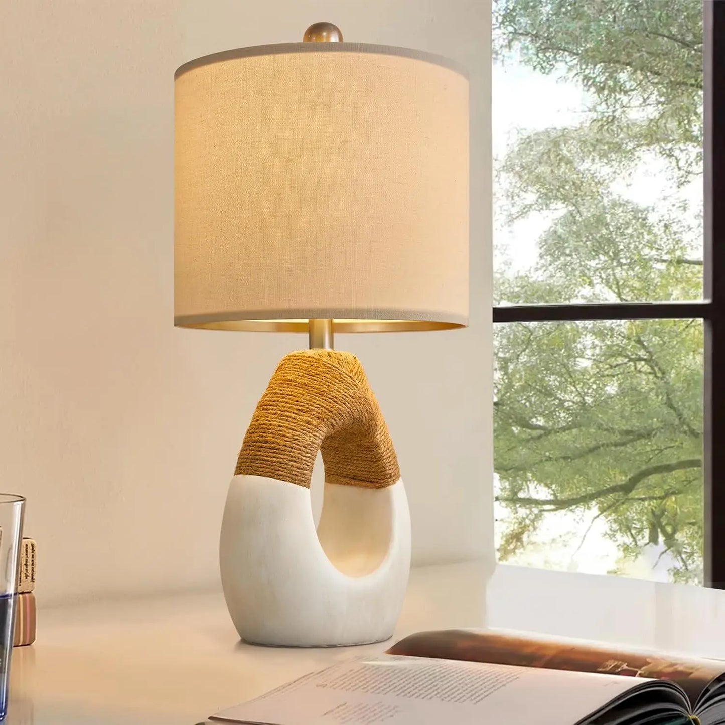 TERRA - Rustic Rope Table Lamp Set for Cozy Interiors