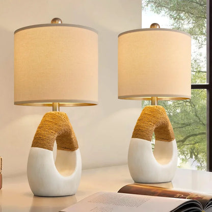 TERRA - Rustic Rope Table Lamp Set for Cozy Interiors