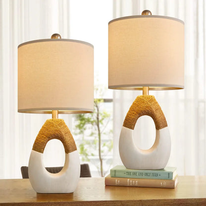 TERRA - Rustic Rope Table Lamp Set for Cozy Interiors