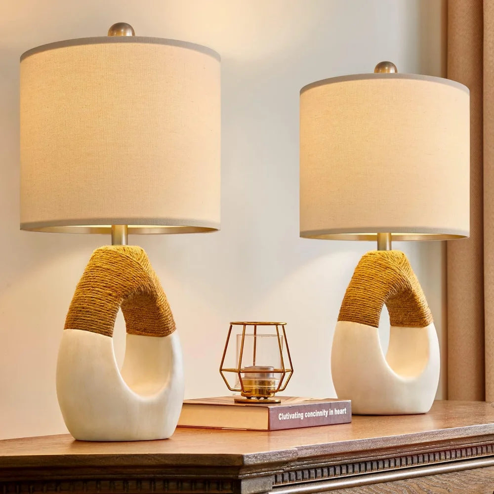 TERRA - Rustic Rope Table Lamp Set for Cozy Interiors